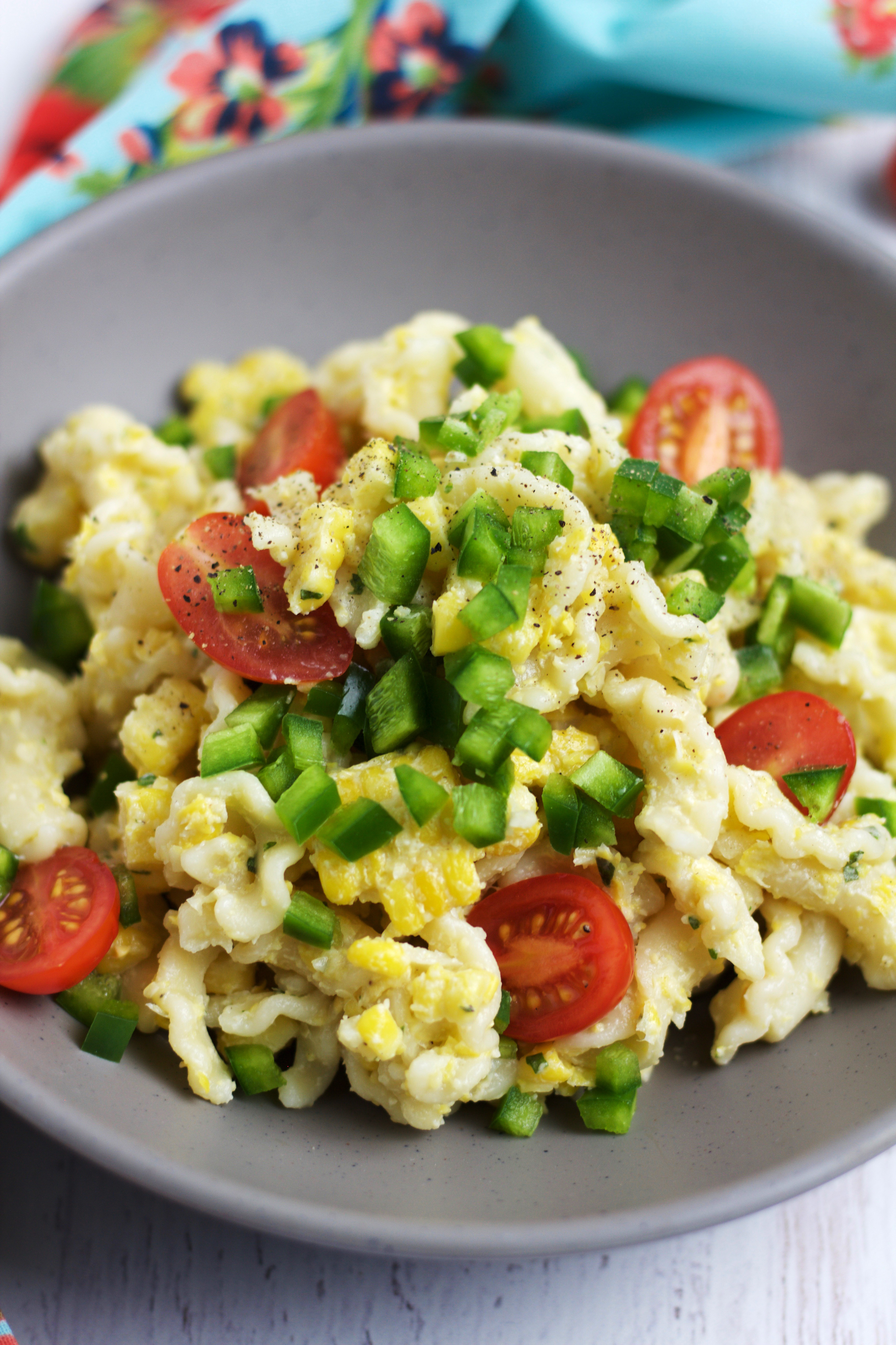 Basil Creamed Corn Pasta Salad - Chips & Pepper