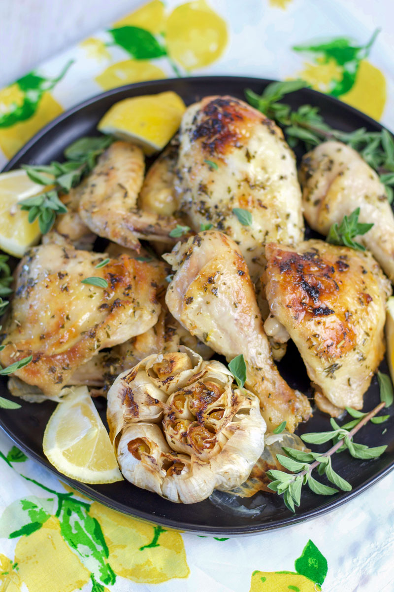 Lemon Garlic Roasted Chicken - Chips & Pepper