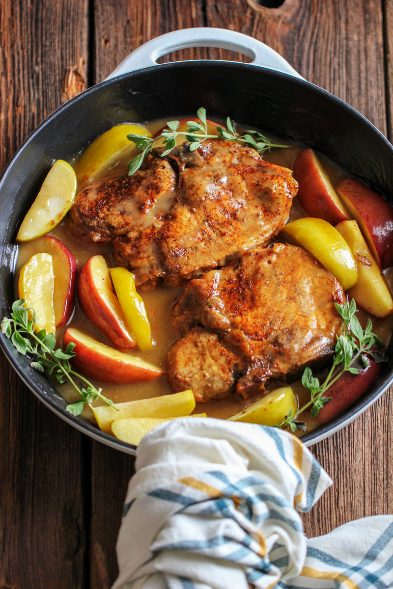 Apple Glazed Pork Chops Recipe - Chips & Pepper